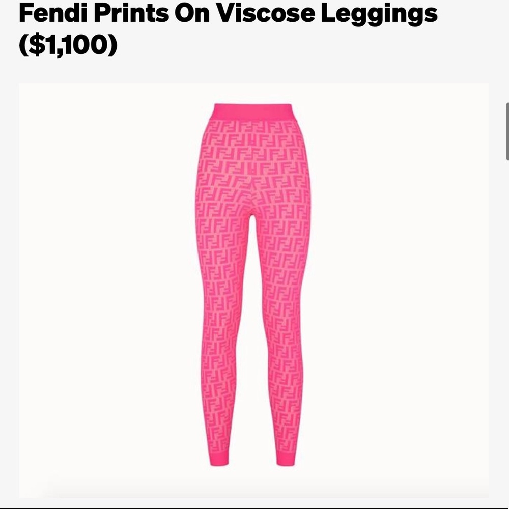 PRE-OWNED: Fendi x Nicki Minaj FF Logo Pink Leggings